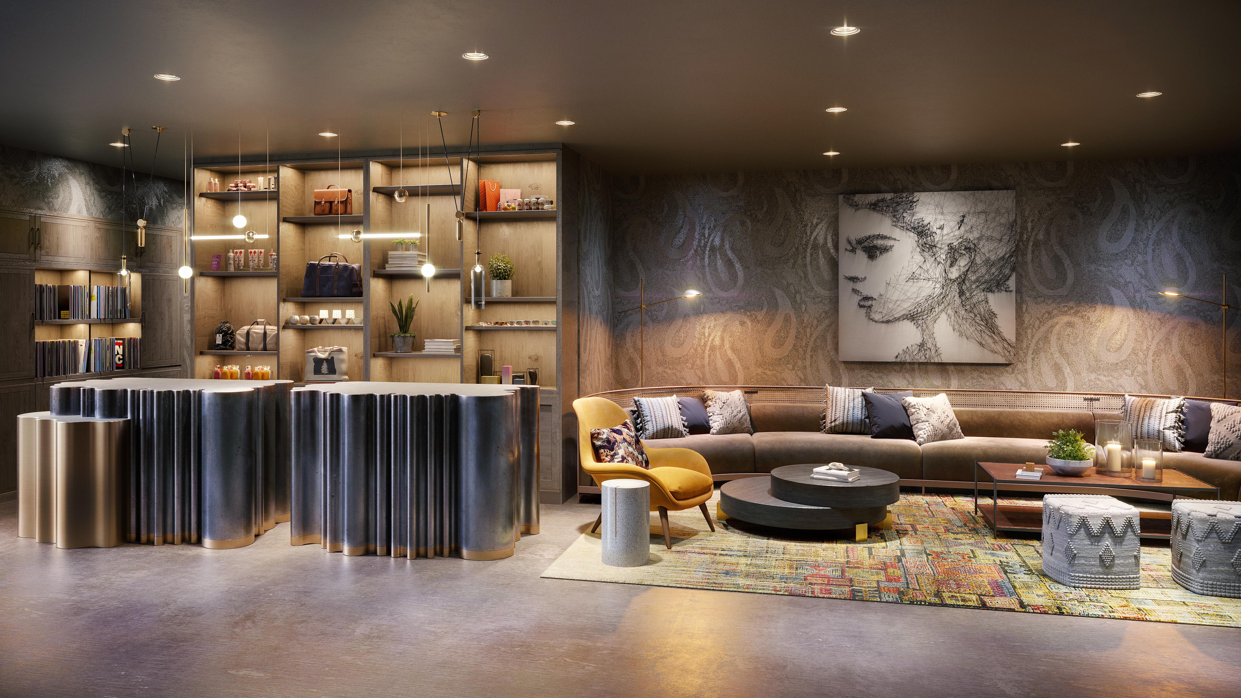 Vignette Collection Yours Truly Dc By Ihg Washington Exteriér fotografie The lounge at the 100 East 53rd Street building